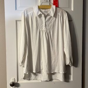 Zara Bright white peasant like blouse. NWT